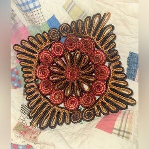 Vintage 60’s/70’s Wicker/Raffia/Rattan Hot Pad Trivet Pot Holder